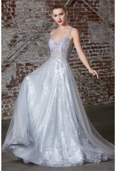 Cinderella Divine CB097 Shimmering Tulle Corset Ball Gown