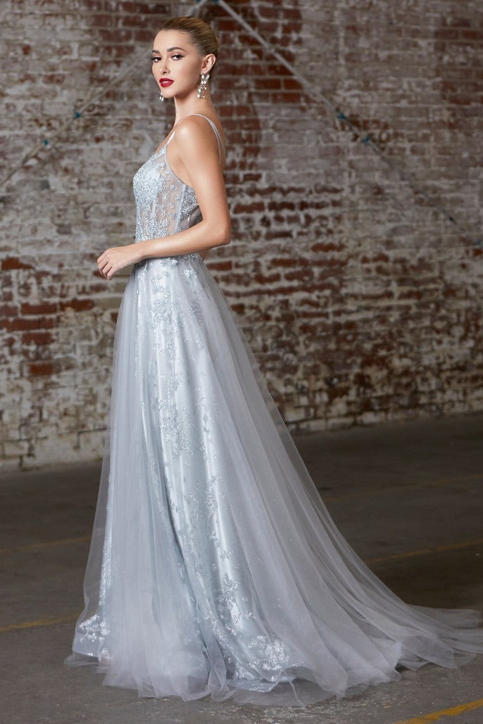 Mauve Rose Cinderella Divine CD7485C Spaghetti Strap Long Prom Dress Plus  Size for $125.0 – The Dress Outlet